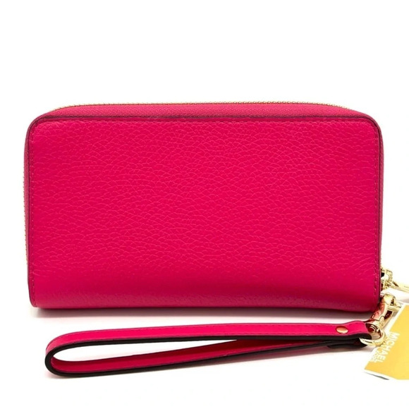 Michael Kors JST LG Flat MF Phone Case Wallet Electric Pink (NWT) - Picture 3 of 7